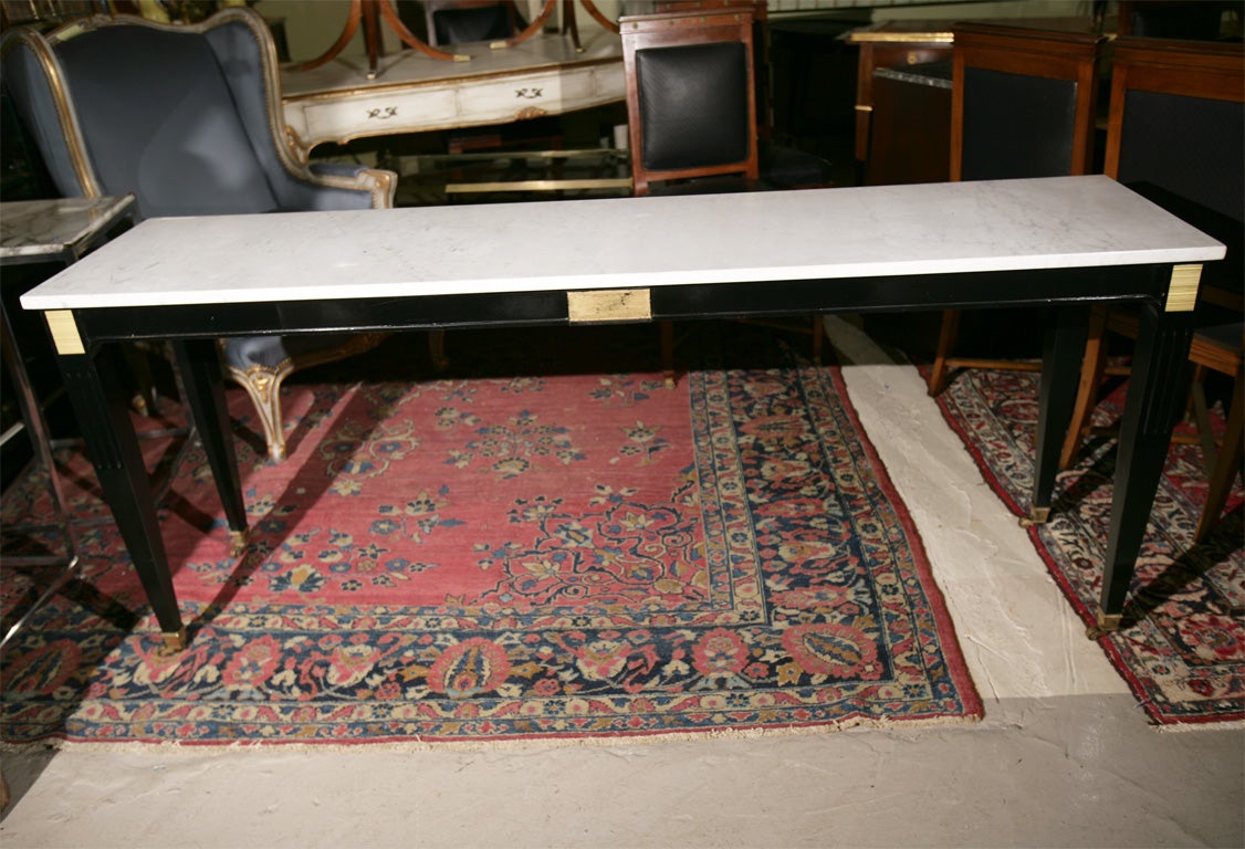Maison Jansen Marble Top Ebonized Console